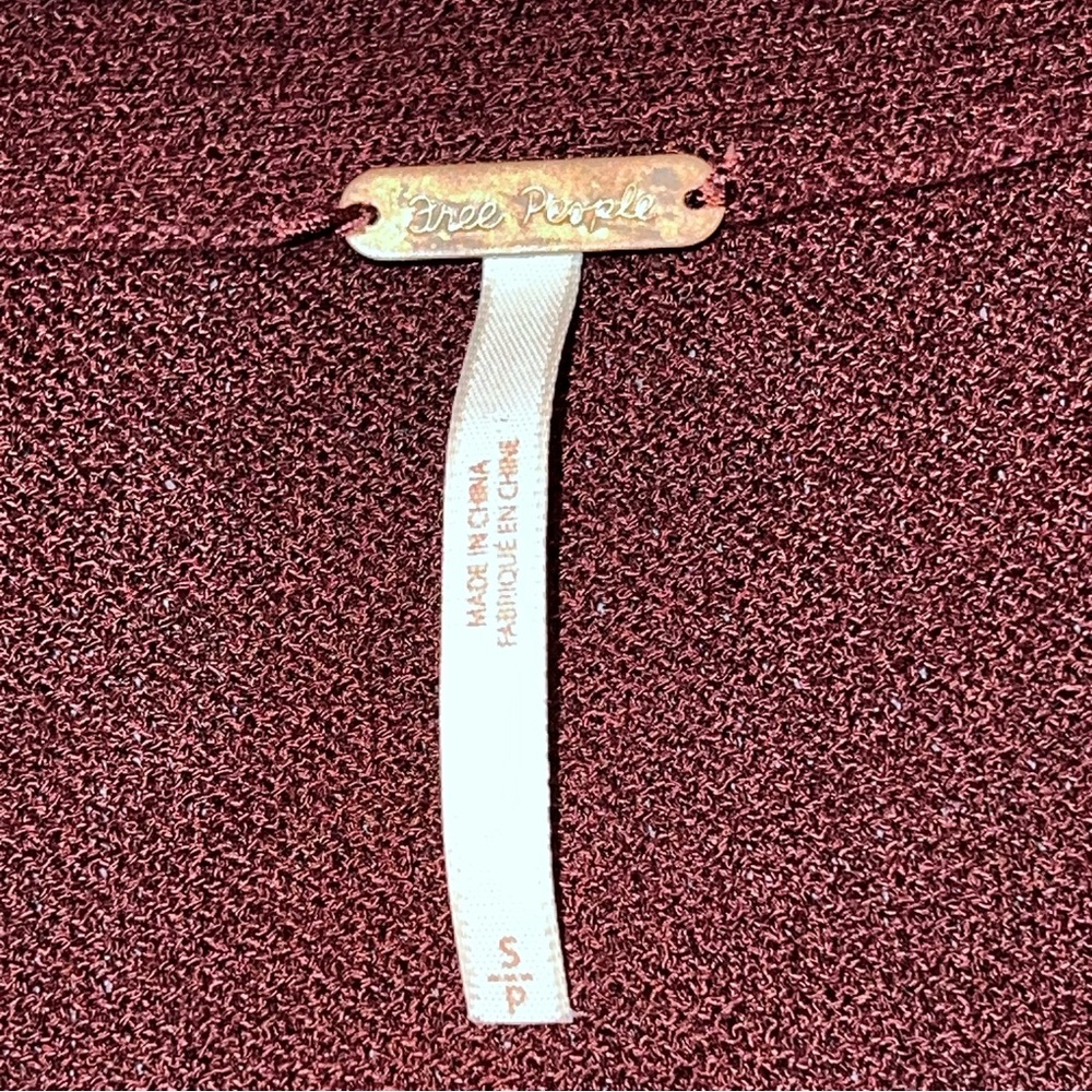Free People Burgundy Criss Cross Tunic Sweater Dress - Picture 6 of 13